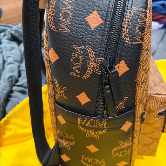 MCM Black and Tan Monogram Backpack - Picture 7 of 10